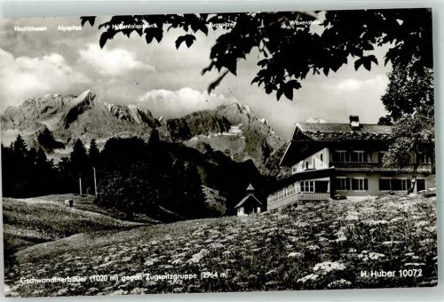 Garmisch-Partenkirchen Gasthaus Geschwandtnerbauer Zugspitzgruppe Hüttenstempel