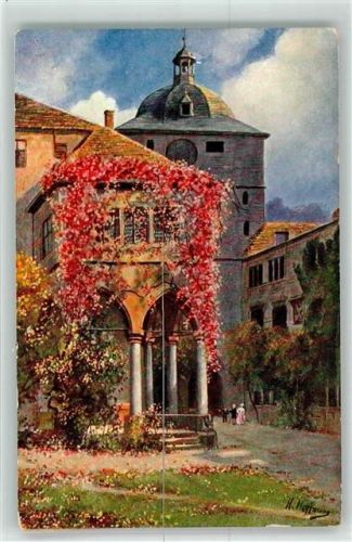 Heidelberg 1908 Schlosshof mit Brunnenhalle und Wartturm Nr 465