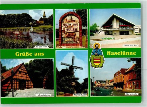 Haselünne Windmühle Hüven Makrtstraße Oldtimer a. d. Hase Kanuten Heimathäuser