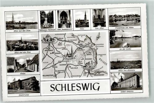 24837 W2380 Schleswig - Landkarte Holm Regierung Dom Fischerhafen