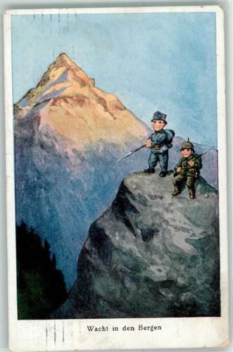 1916 Wacht in den Bergen WB SS Nr.4952 Stempel P.K. Hagenau geprüt
