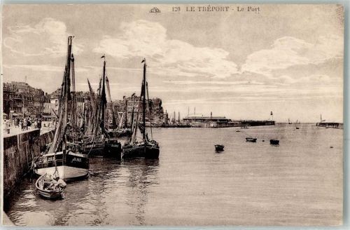 Le Treport der Hafen Fischerboot Leuchtturm