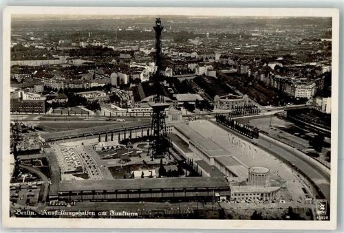 Westend Fliegeraufnahme Funkturm Ausstellungshallen Sonderstempel