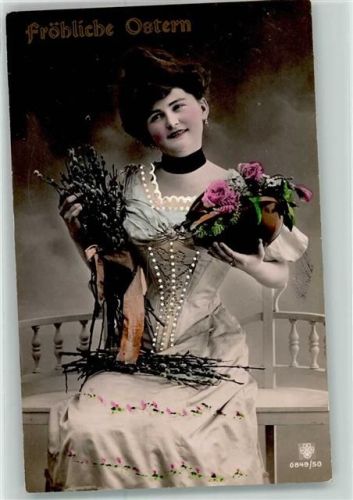 1910 Frau Weidenkätzchen Blumen