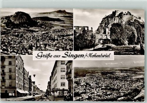 Singen Fliegeraufnahme Ort Herzogsburg auf dem Hohentwiel