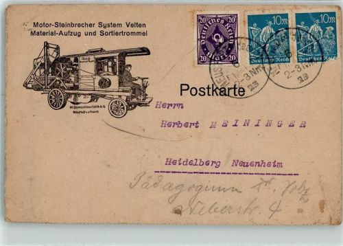 Neustadt Werbung Motor-Steinbrecher System Velten KEINE AK