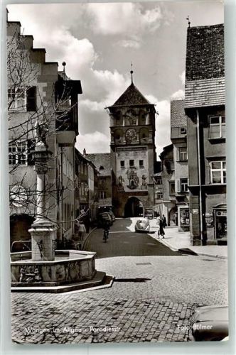 Wangen Paradiesstraße mit Martinstor Brunnen VW Käfer