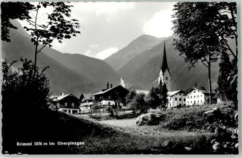 Oberkrimml 1959 mit Pfarrkirche zum heiligen Jakobus