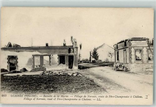 Chalons 1915 Bataille de la Marne Village de Normee route de Fere Champenoise Oldtimer