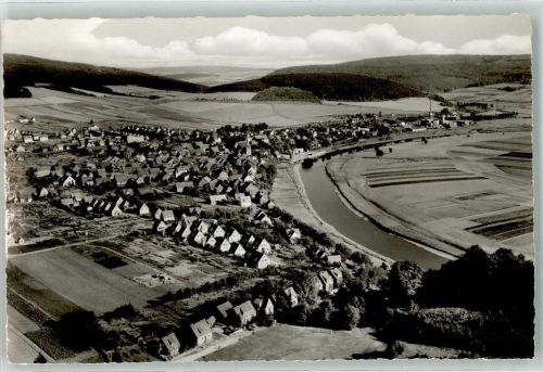 Bodenfelde Fliegeraufnahme des Ortes und der Weser