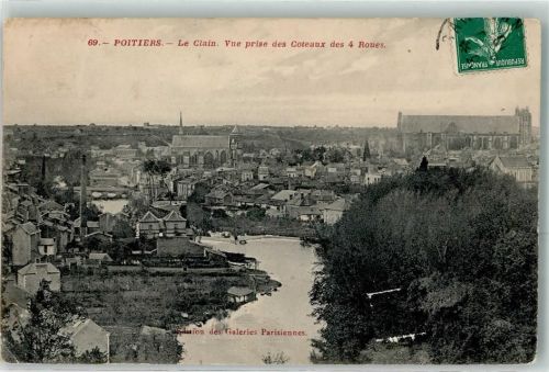 Poitiers 1910 le Clain vue prise des Coteaux des 4 Roues