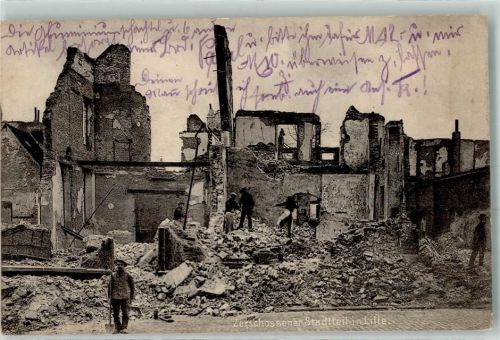 Lille 1915 zerschossener Stadtteil