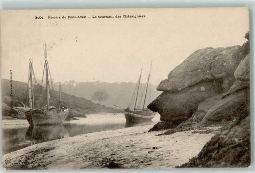 Pont-Aven 1906 le tournant des Chataigniers Segelschiff