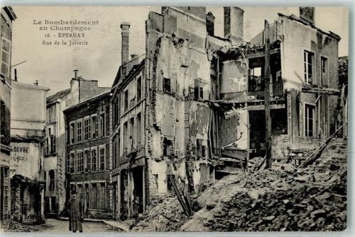 Epernay 1919 zerstörte Häuser Rue de la Juiverie