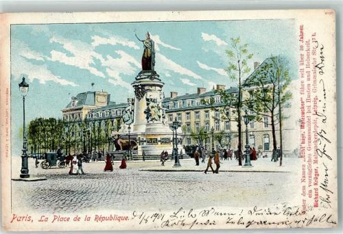 Paris 1901 la Place de la Republique