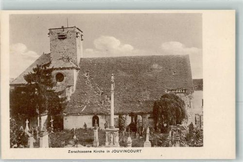 Juvincourt-et-Damary zerschossene Kirche