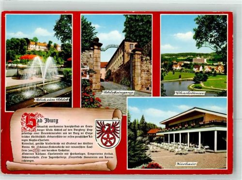 Bad Iburg Chronikkarte Blick z. Schloss Schlosseingang Charlottensee Kurhaus