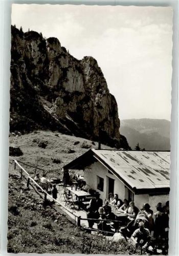 Möslarnalm Gasthaus mit Kampenwand Hüttenstempel