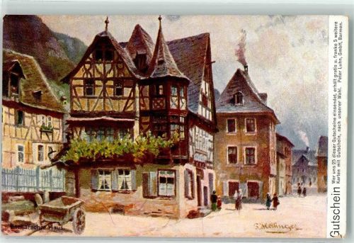 Bacharach Bacharacher Fachwerkhaus sign. F.Heilinger