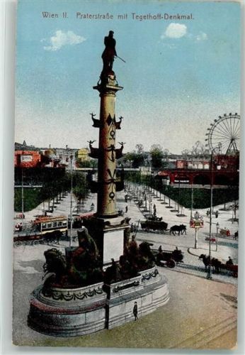 Wien Praterstern Tegetthoff Denkmal Riesenrad Straßenbahn