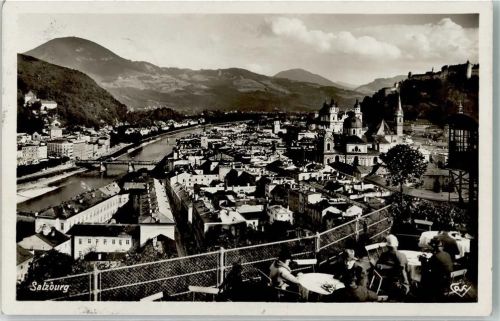 Salzburg Blick vom Elektrischen Aufzug Mönchsberg