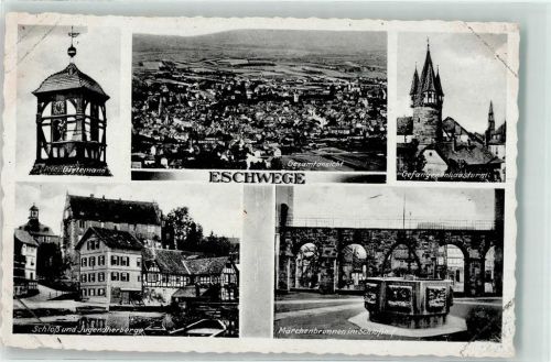 Eschwege Dietermann Gefangenenhausturm Schloss und Jugendherberge Märchenbrunnen