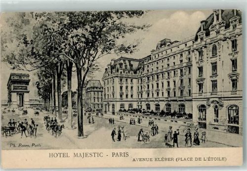 Paris Hotel Majestic Avenue Kleber Triumphbogen sign. Ph. Rosen