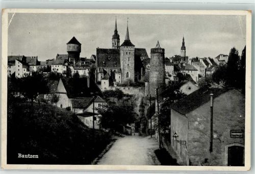 Bautzen 1940 mit Burgwasserturm Michaeliskirche und Ortenburg Feldpost Inf.Ers.Batl.171 WK II