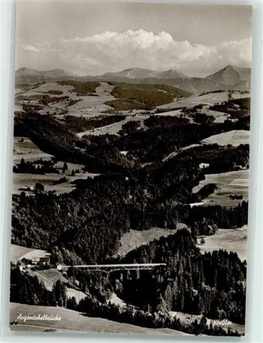 Grünenbach Fliegeraufnahme vom Eistobel mit Argentobelbrücke