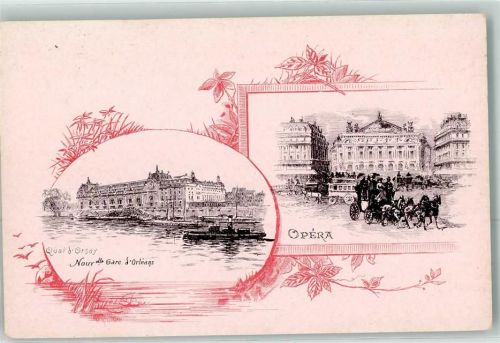 Paris Quar d`Orsay Nouy Gare d`Orleans Dampfer Opera Pferdestraßenbahn