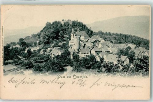 Lindenfels 1898 mit Bürgerturm Ev. Kirche und Kirche St. Petrus u. Paulus