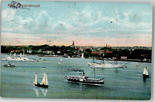 Kiel 1912 Düsternbrook Dampfer Kriegsschiff