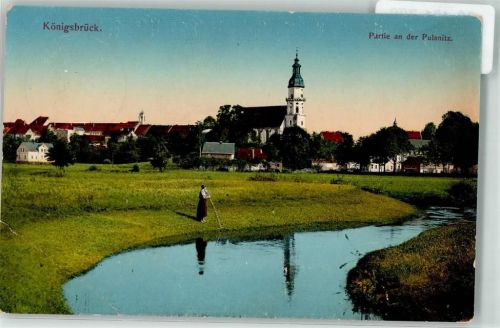 Königsbrück 1915 Frau mit Rechen Feldpost WK I