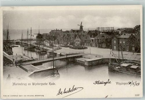 Vlissingen 1903 Windmühle Hafen