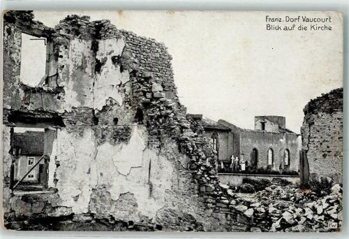 Vaucourt 1916 Blick auf die Kirche