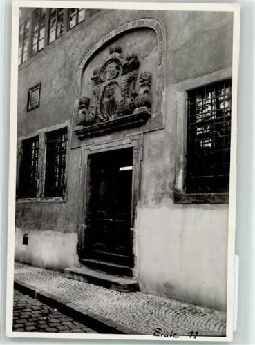 Lutherstadt Eisleben Portal von Luthers Geburtshaus Ort handschriftlich