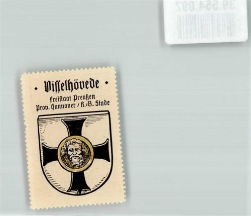 Visselhövede Vignette Freistaat Preußen Prov. Hannover Stade Wappen Schwarz Weiß Mann