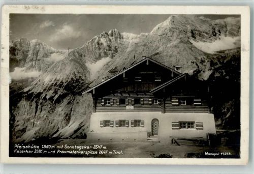 Pfeishütte mit Sonntagskar Kaserkar Hüttenstempel