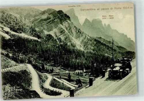 Tonadico Serpentine al passo di Rolle Oldtimer