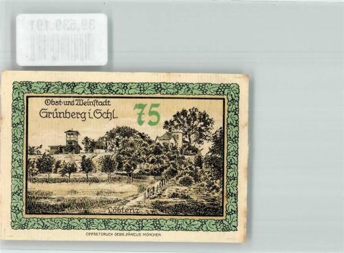 Grünberg 1921 Notgeld 75 Pfennig