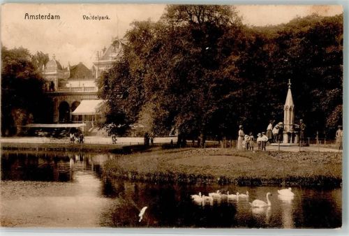 Amsterdam 1912 Vondelpark Schwan