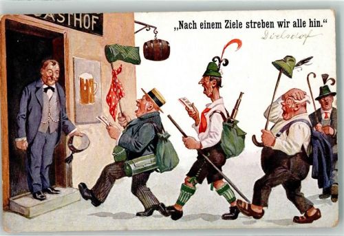 1916 Humor Nach einem Ziele streben wir alle hin CA Nr.4585