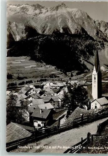 Nauders 1363 m Piz Mondin 3147 m Kirche nur Scan beschnitten