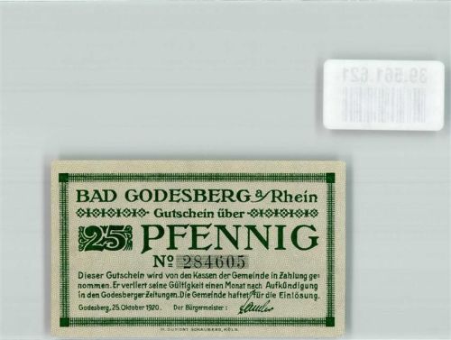 Bad Godesberg Notgeld 25 Pfennig