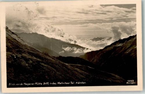 Mallnitz Blick von der Hagener Hütte in das Mallnitzer Tal