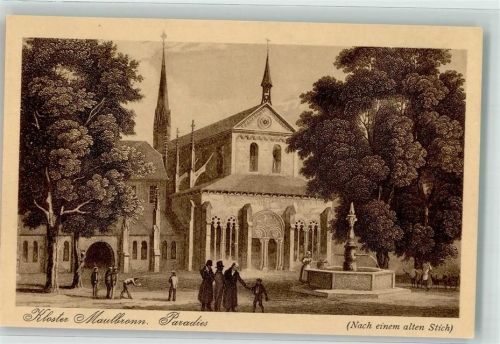 75433 W7133 Maulbronn - Cisterzienser Kloster Paradies nach einem alten Stich