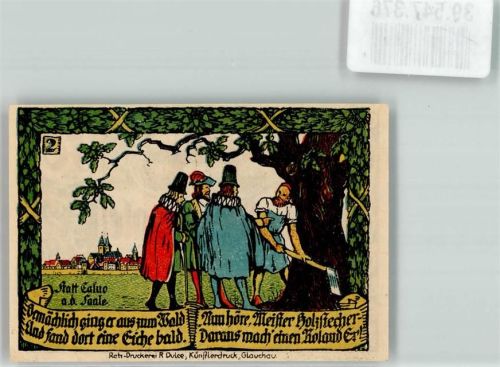 39240 O3310 Calbe Notgeldschein 50 Pfennig