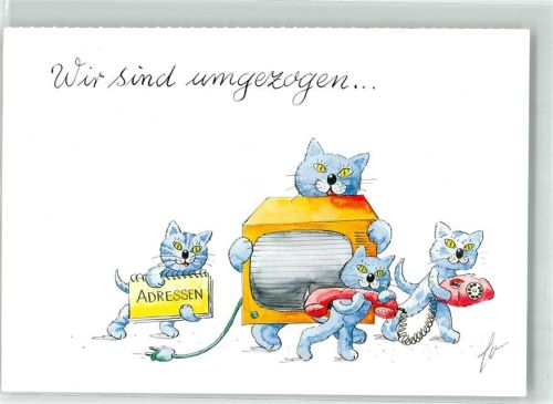 Telefon Katzen vermenschlicht Wir sind umgezogen