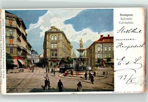 Budapest Calvinplatz Straßenbahn Foto Erdely