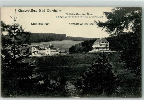 78073 W7737 Bad Dürrheim , Schwarzw 1907 Gebrauchsspuren Kindersolbad Gasthaus Schwarzwaldstube